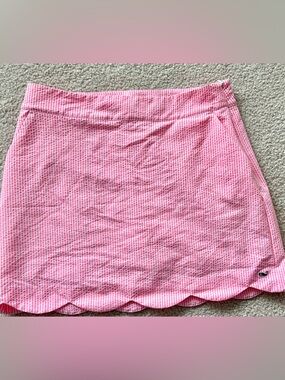 Vineyard Vines Pink Scalloped Hem Mini Skirt